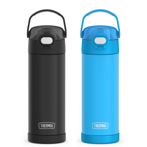 16oz FUNtainer  Water Bottles with Locking Lids Black & Blue Bundle