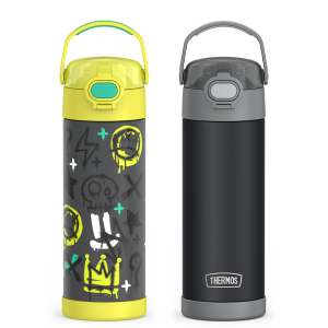 16oz FUNtainer  Water Bottles with Locking Lids Charcoal & Graffiti Bundle