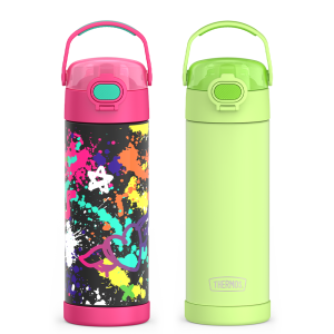 16oz FUNtainer  Water Bottles with Locking Lids Neon Lime & Graffiti Bundle