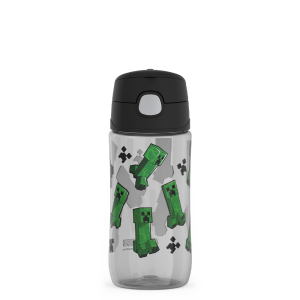 16oz Thermos  Kids Water Bottle With Spout Lid Minecraft