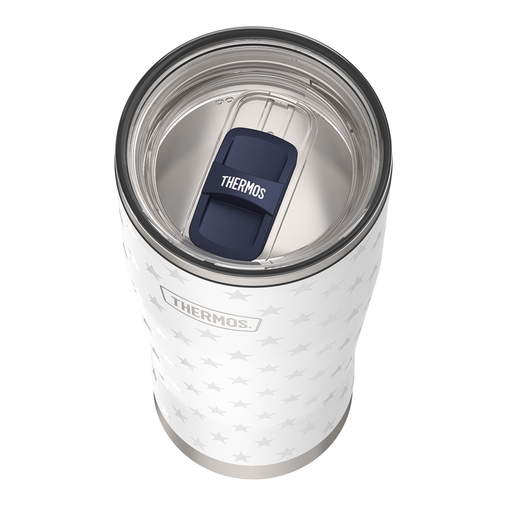 24oz ICON  TUMBLER WITH SLIDE LOCK LID - WHITE STARS - Image 3